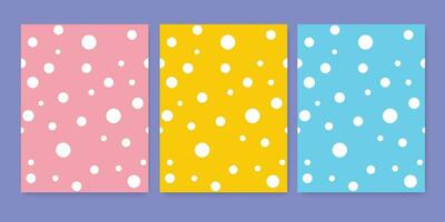 Pastel polka dot pattern vector set design.