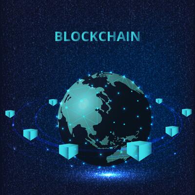 Blockchain technology concept.