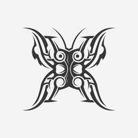 icono de diseño de logotipo vectorial tribal negro y signo tribal vector