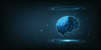 Graphic of a brain on futuristic background. vector