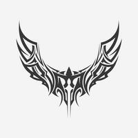 icono de diseño de logotipo vectorial tribal negro y signo tribal vector