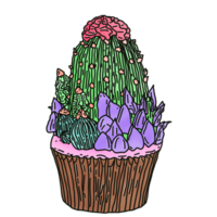 Cactus flower cupcake png
