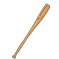 Wooden baseball bat png