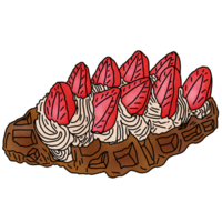 Sweet strawberry croffle png