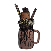 mörk choklad milkshake png