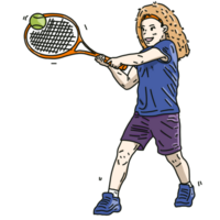 tennis spelare med racket png