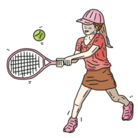 tennis speler met racket png