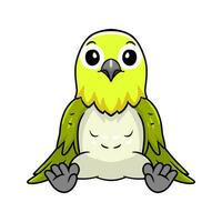 Cute warbling white eye bird cartoon vector