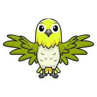 Cute warbling white eye bird cartoon flying vector