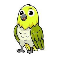 Cute warbling white eye bird cartoon vector