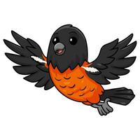 Cute venezuelan troupial bird cartoon flying vector