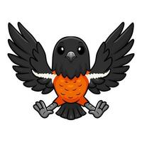 Cute venezuelan troupial bird cartoon flying vector