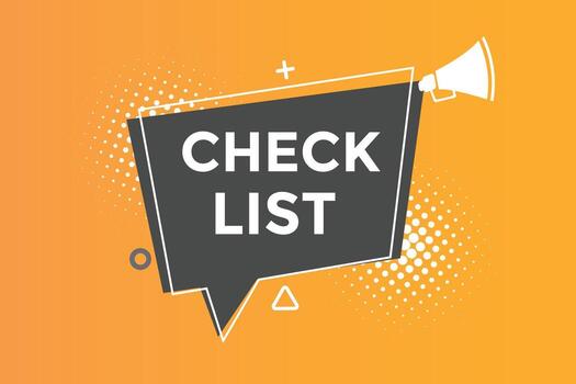 Check list button web banner templates. Vector Illustration