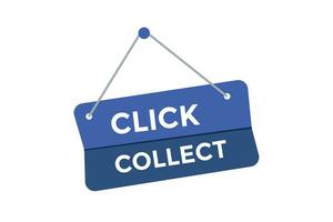 Click collect button web banner templates. Vector Illustration