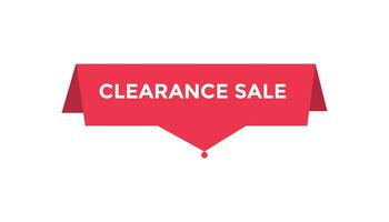 Clearance sale button web banner templates. Vector Illustration