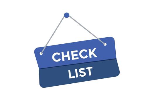 Check list button web banner templates. Vector Illustration