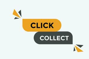 Click collect button web banner templates. Vector Illustration