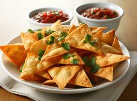 Bowl of tortilla chips photo