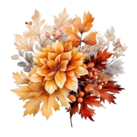 Aquarell bunt Herbst Strauß isoliert png