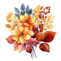 aquarelle coloré l'automne bouquet isolé png