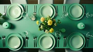 Dinner party table setting photo