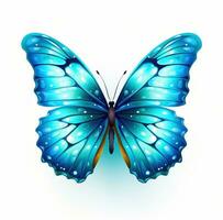 Blue butterfly isolated photo