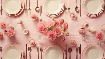 Dinner party table setting photo