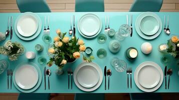 Dinner party table setting photo