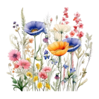 bunt Aquarell Frühling Blumen Strauß png