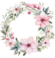 aquarelle floral couronne isolé png