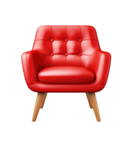 Modern red chair isolated png