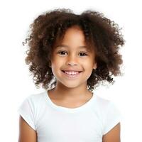 Beautiful african american girl isolated photo