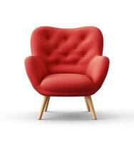 Modern red chair isolated photo