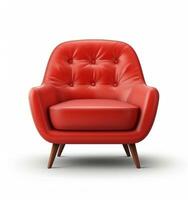 Modern red chair isolated photo