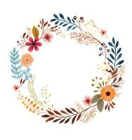 Watercolor floral wreath isolated photo