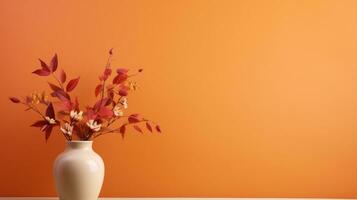 Minimalist wallpaper with autumn bouquet photo