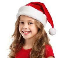 Beautiful girl in Santa's Cap photo