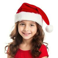 Beautiful girl in Santa's Cap photo