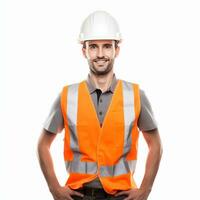 Attractive worker isolated photo