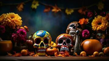 Dia de muertos holiday background photo