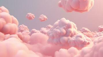 Pink pastel clouds photo