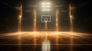 Basketball court with lights photo