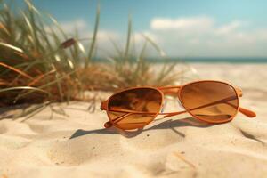 Sunglasses on a sandy island photo