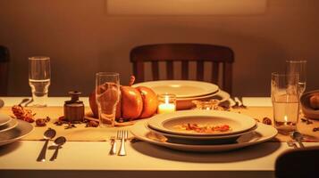 Thanksgiving dinner table background photo