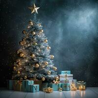 Christmas tree with presents photo