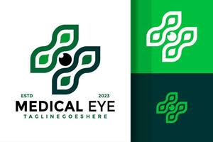 Nature medical eye logo design vector symbol icon illustration