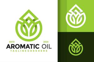 Letter A aromatic oil linear logo design vector symbol icon illustration