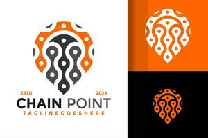 Chain mark point logo design vector symbol icon illustration