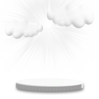 podium with clouds and light effect png