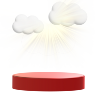 podium with clouds and light effect png